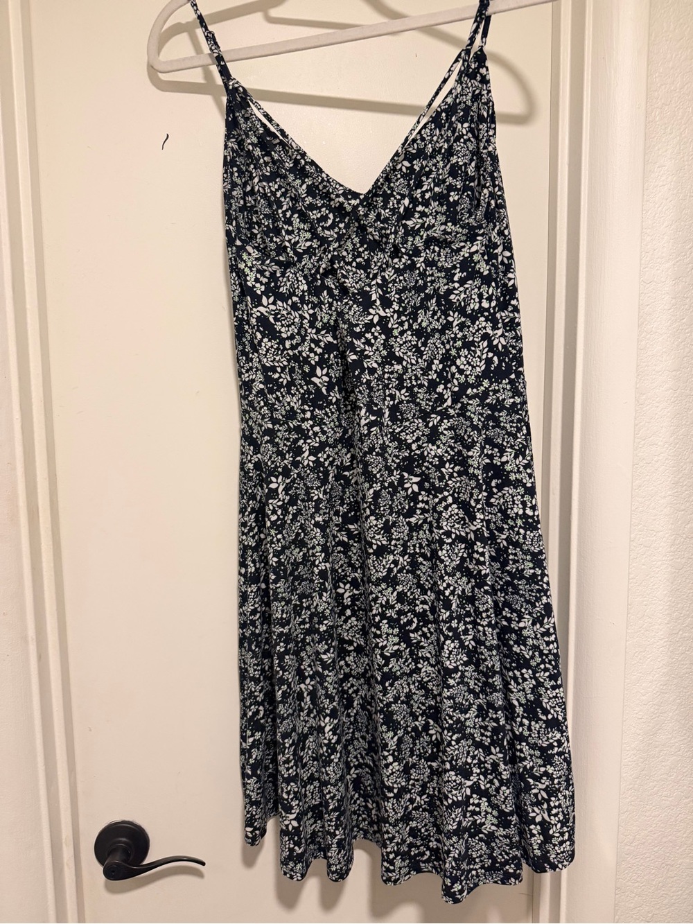 nine britton Navy Floral Midi Slip Dress